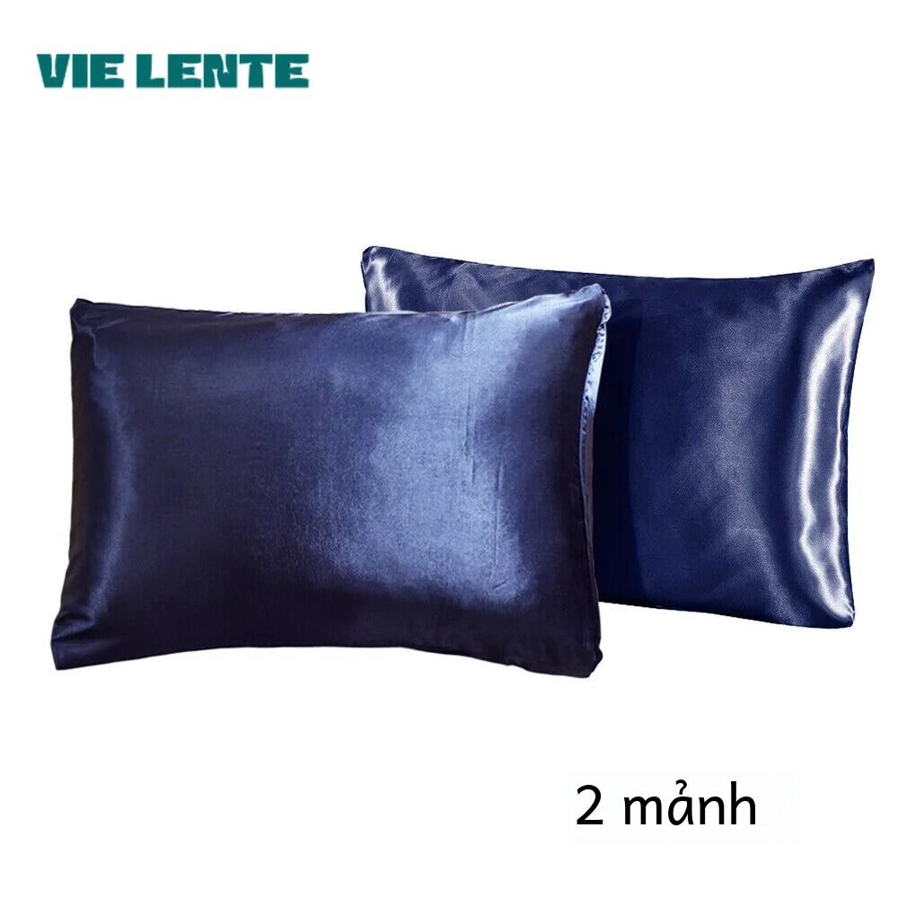 Nguyên Chất Thi Đua Lụa Satin Áo Gối Bộ 2 Chăn Ga Gối Polyester Microfiber Thoải Mái Làm Mát Mùa Hè 