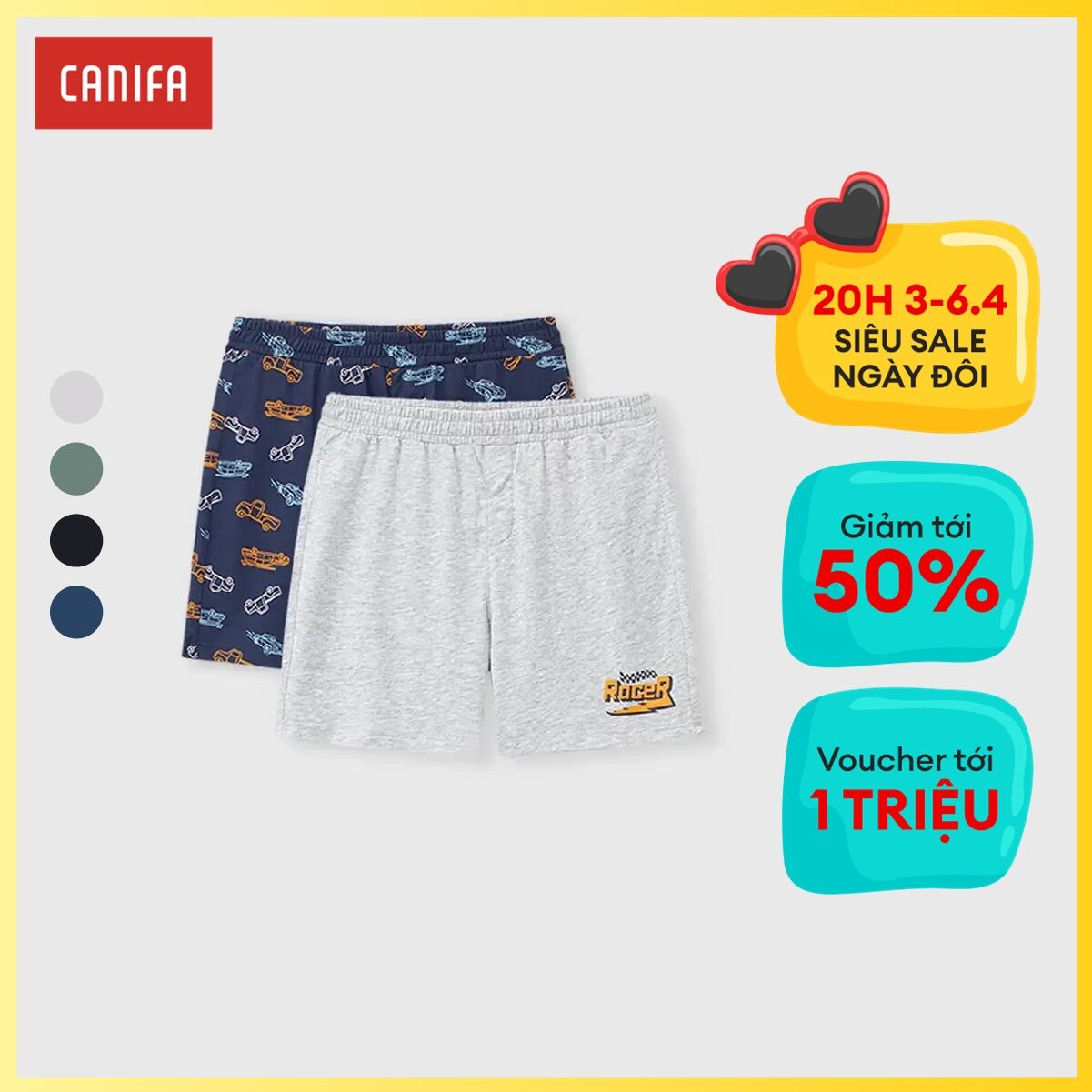 [CHỈ 5.11 VOUCHER TỚI 500K] Combo 2 quần bé trai CANIFA mặc nhà 2LA24S006