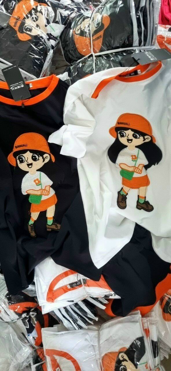 SÉT BỘ COTTON THÊU BÚP BÊ CAM Q.CHAU