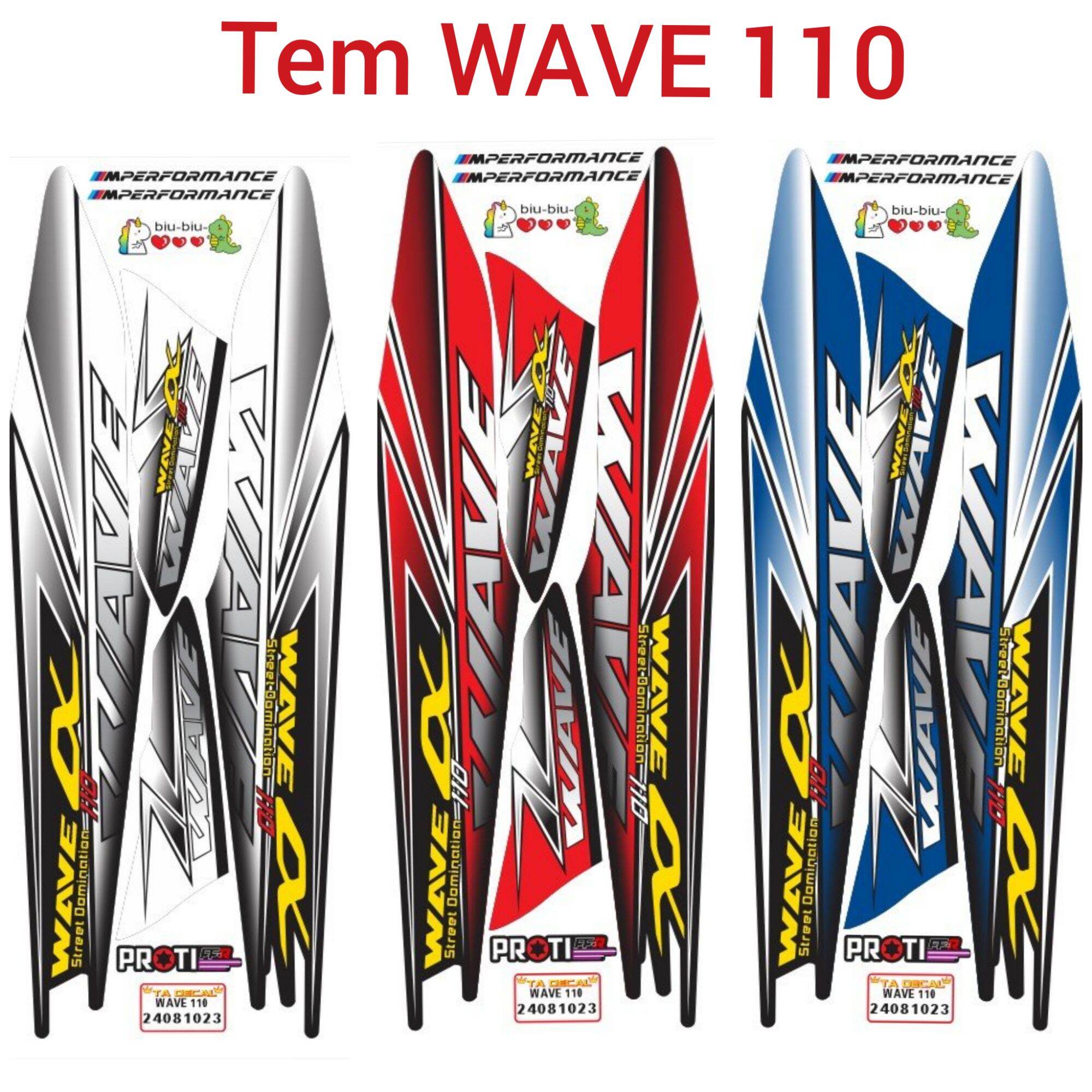 Tem xe WAVE 110 mẫu mới trang trí xe tem 4 lớp chống nước