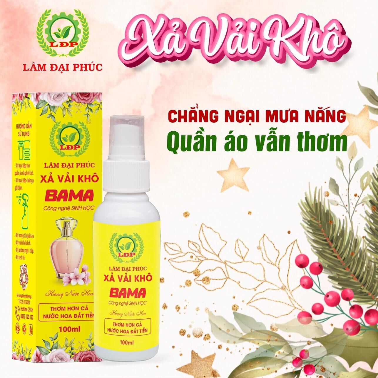 NƯỚC XỊT XẢ VẢI KHÔ ( Màu Đỏ ) - LÂM ĐẠI PHÚC