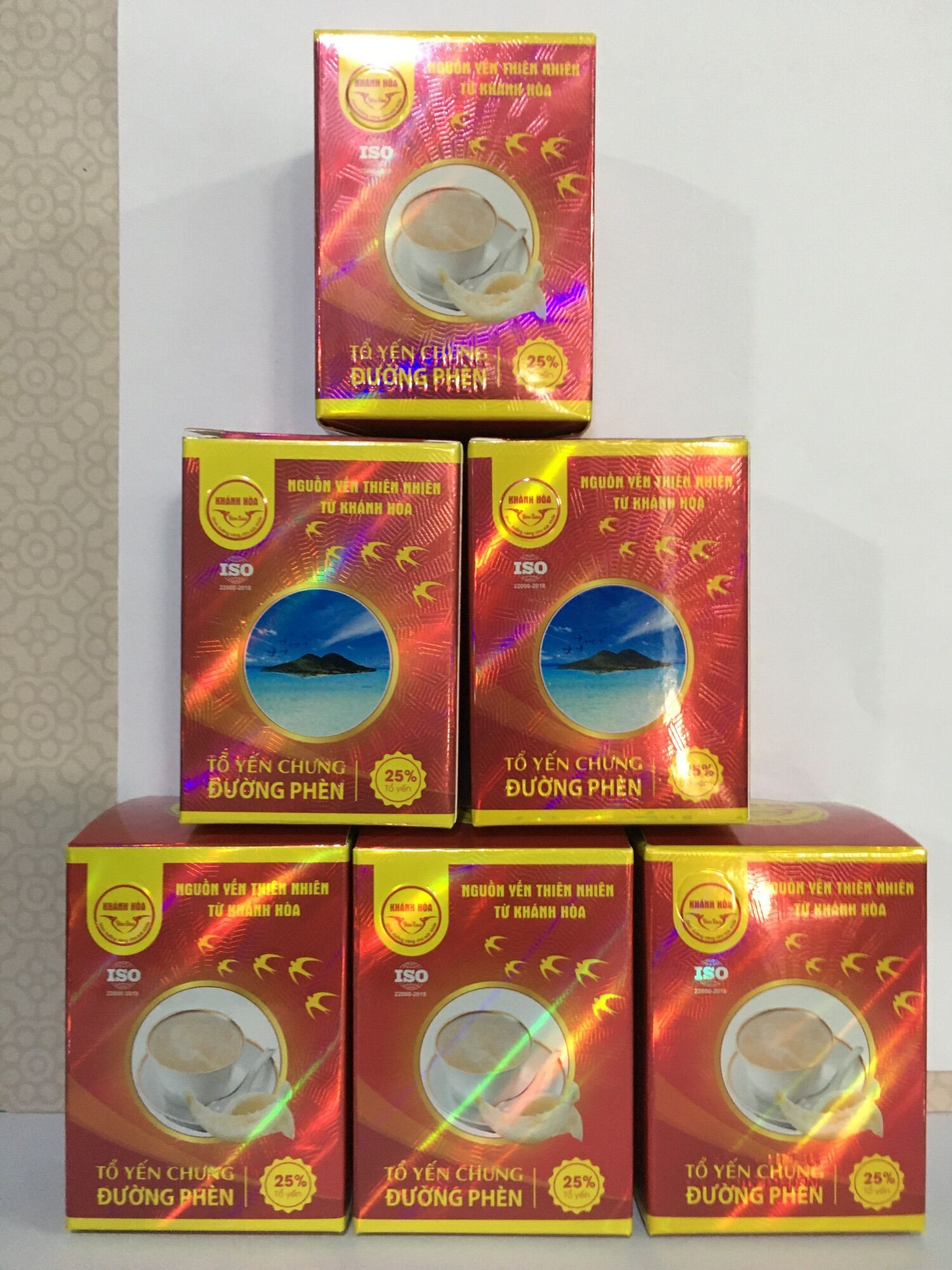 YẾN SÀO KHÁNH HOÀ ĐƯỜNG PHÈN 25%. (6 LỌ LẺ)