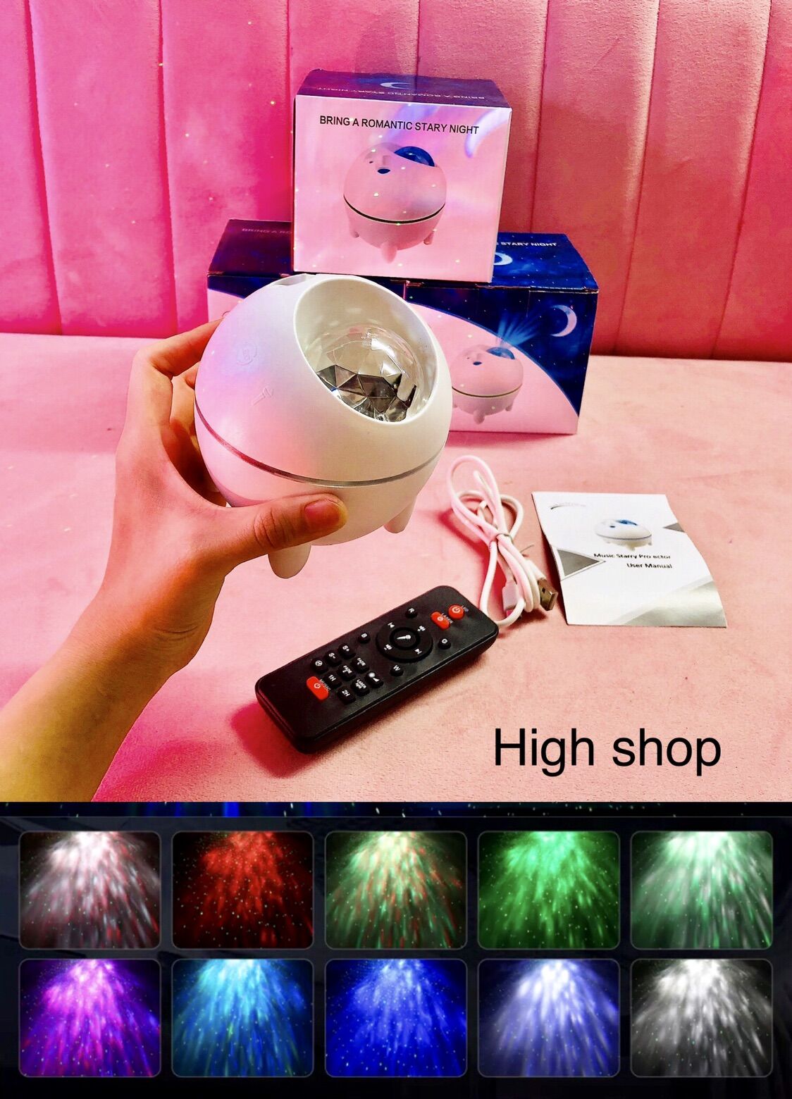 Đèn thiên hà bầu trời sao cảm biến nhạc loa bluetooth