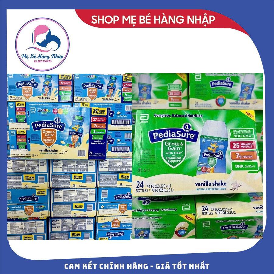 Sữa Pediasure nước Vani DHA Fiber và Pediasure Optigro hộp 237ml Mỹ Date mới