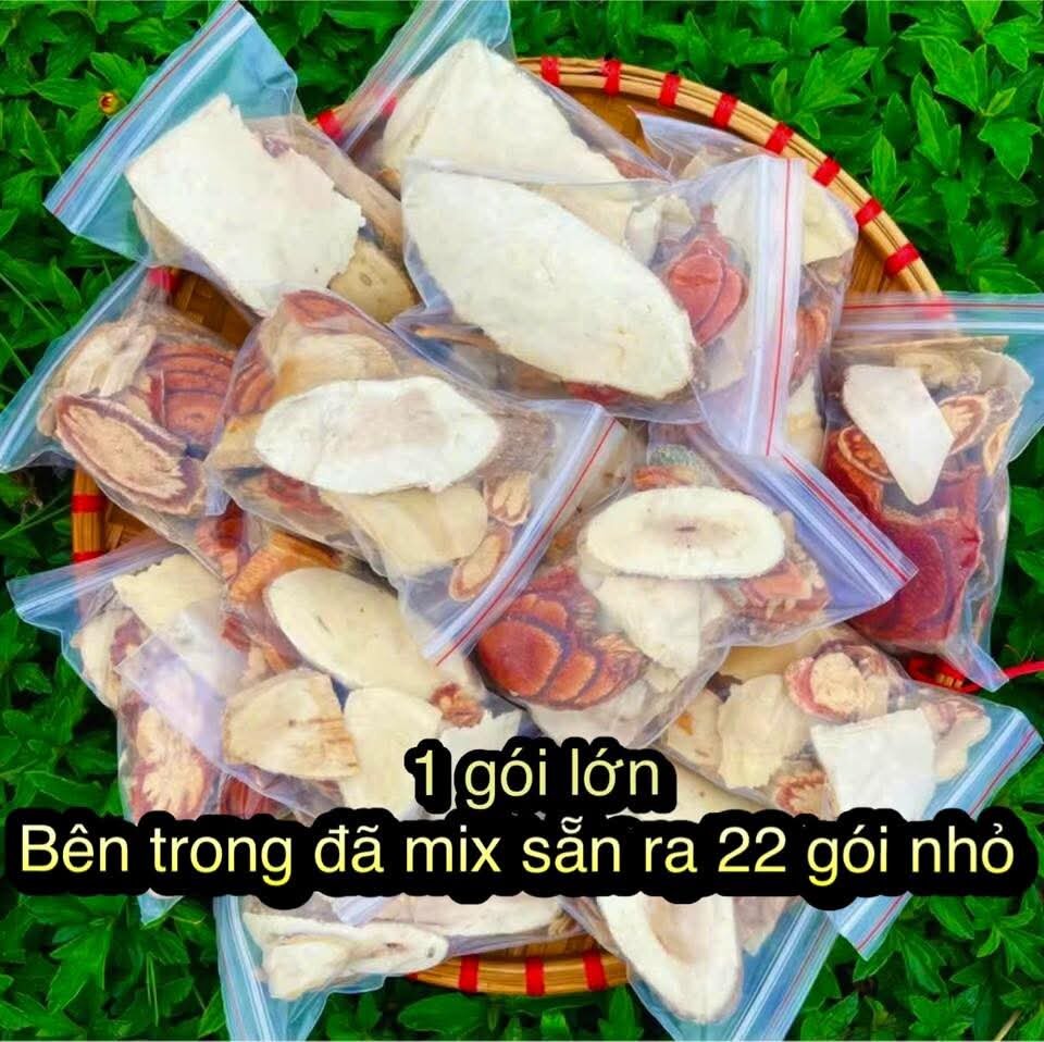 trà cỏ máu mix 4 vị bổ máu tăng cân. 1 túi hơn 1kg gồm 22 gói