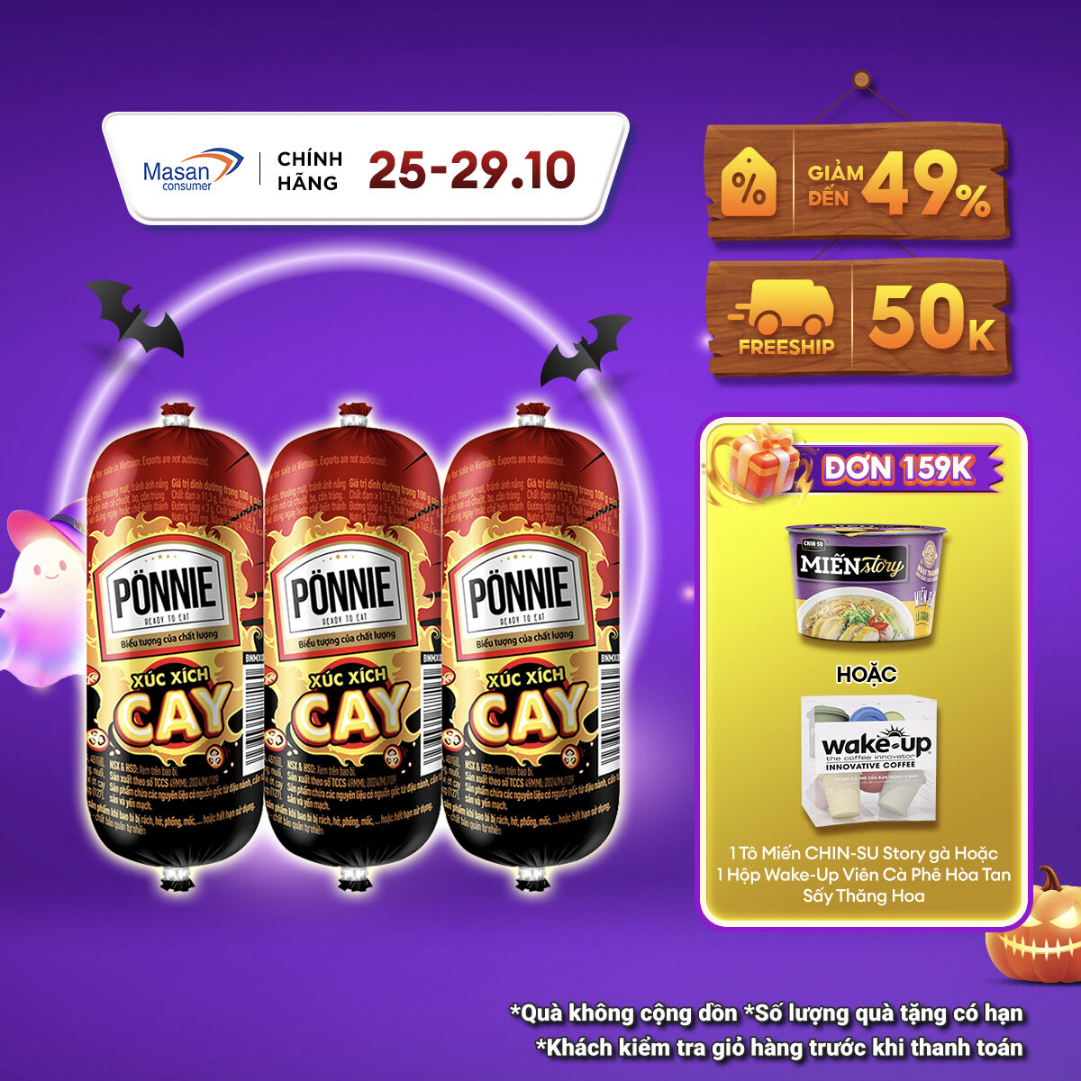 [25-29.10 Voucher 18% CHO ĐƠN TỪ 199K]Xúc Xích Tiệt Trùng Ponnie Cay Vị Ớt X 34Gr