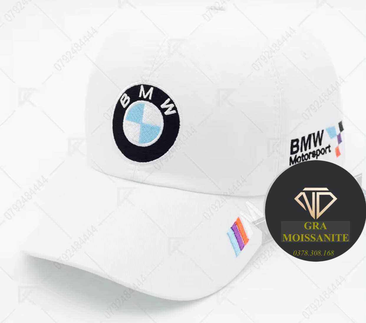 Nón kết thể thao Nam Nữ logo BMW (Quà tặng) -Màu trắng
