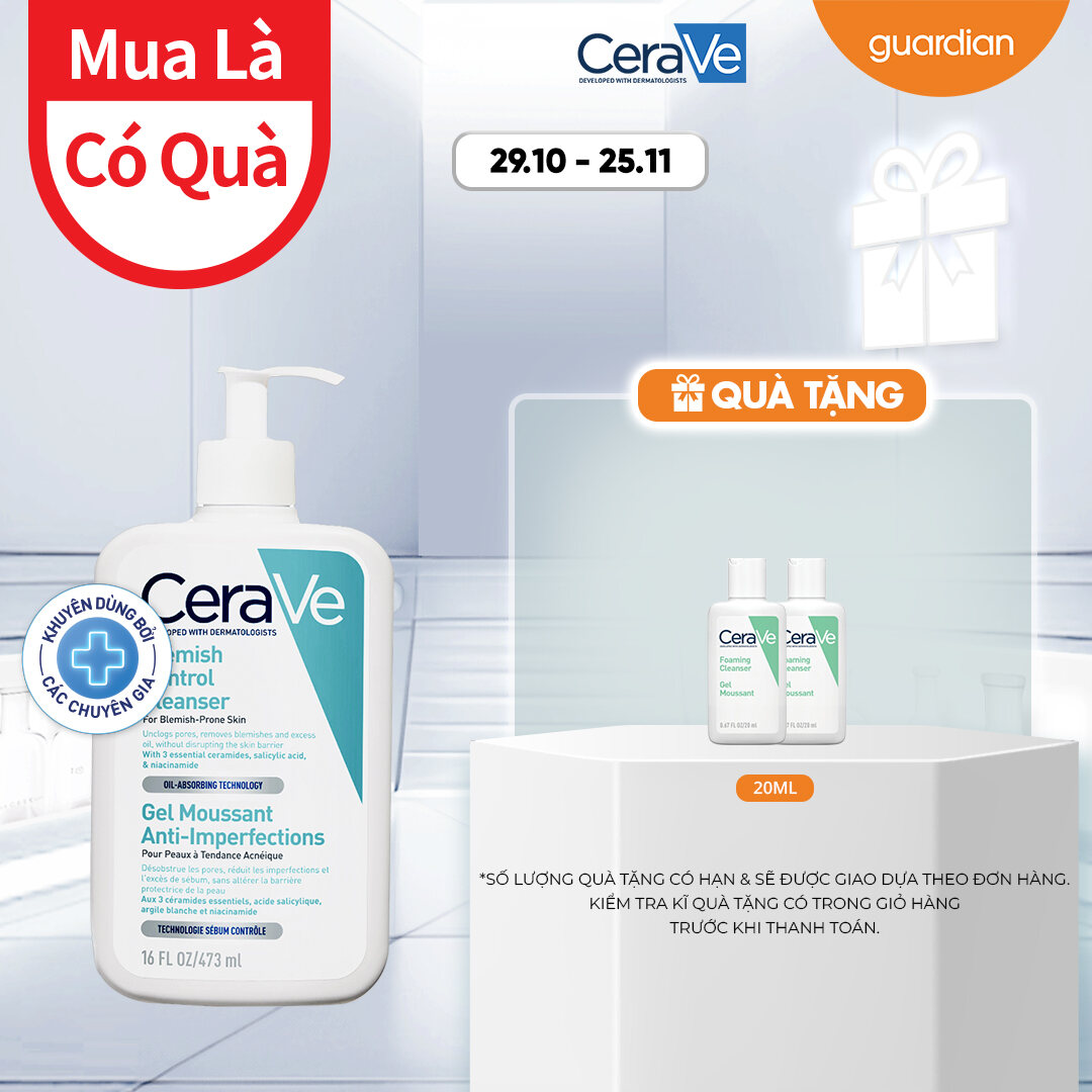 Sữa Rửa Mặt Giảm Mụn CeraVe Blemish Control Cleanser 473Ml Guardian Việt Nam