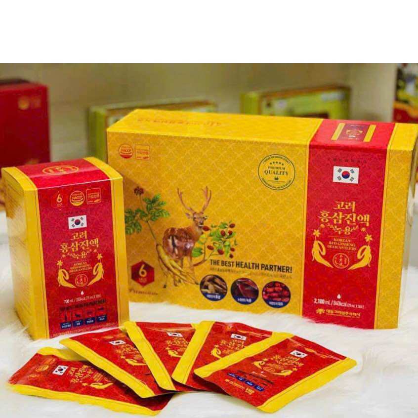 Nước hồng sâm nhung huơu linh chi táo đỏ deadong hàn quốc 30 gói x 70ml