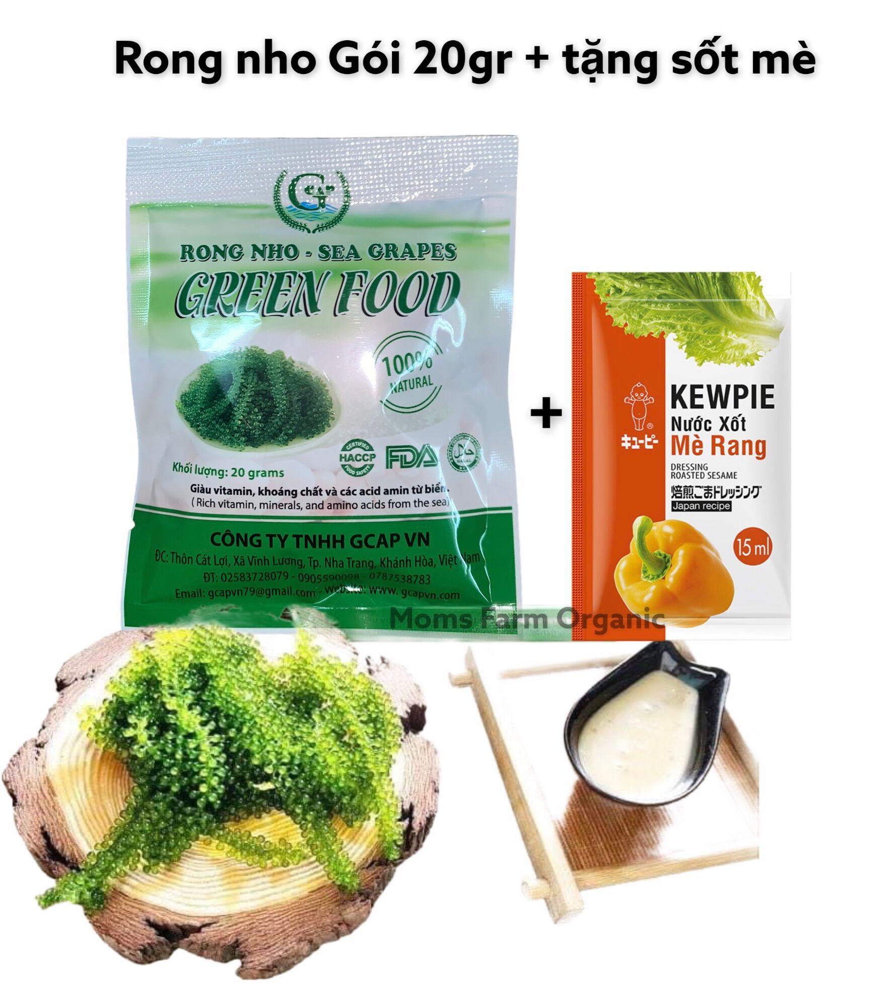 Rong nho Green Food Gói 20gr tách nước + kèm gói sốt - đảm bảo Giòn ngon Không tanh- Không nhớt