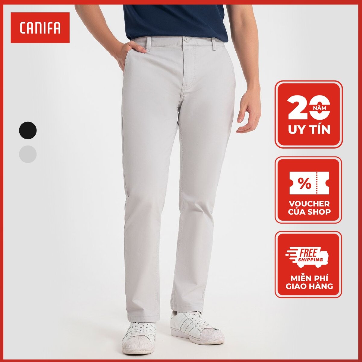 Quần khaki nam CANIFA dáng basic 8BK22A008