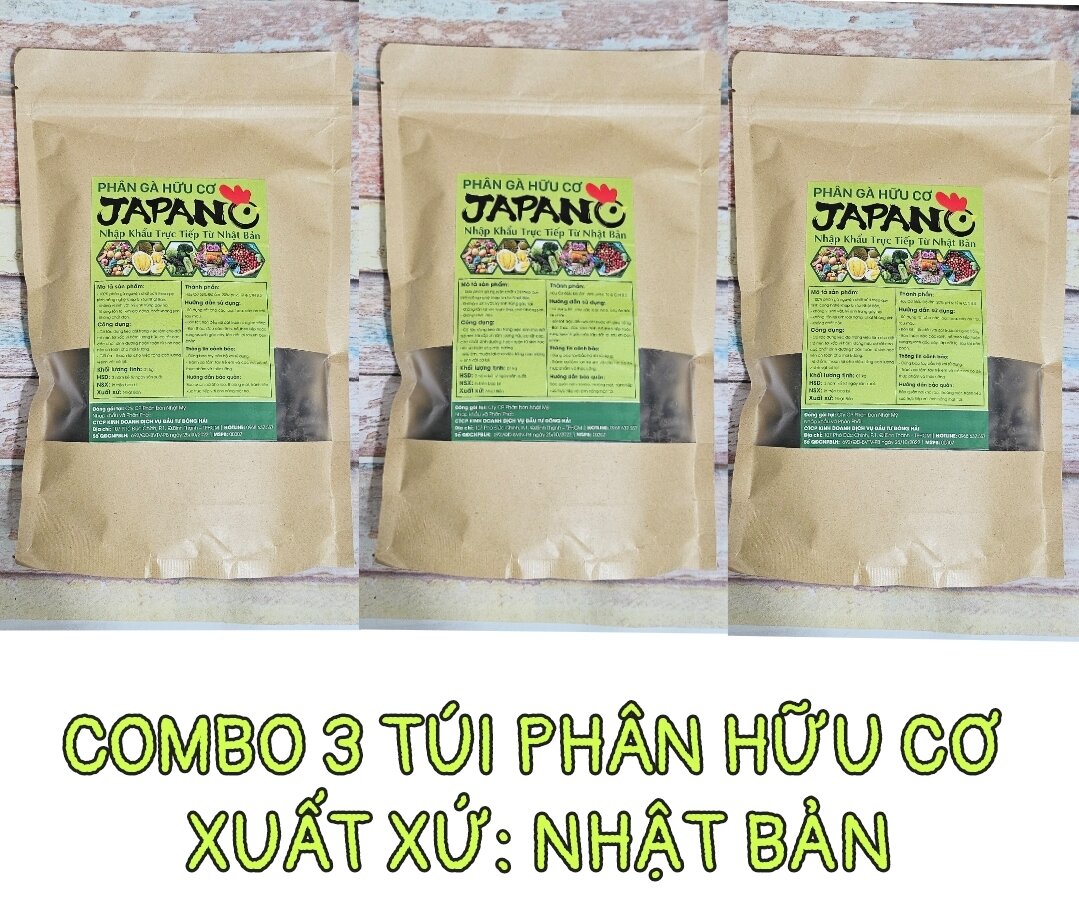 Combo 3 túi Phân bón gà hữu cơ Nhật Bản 1kg