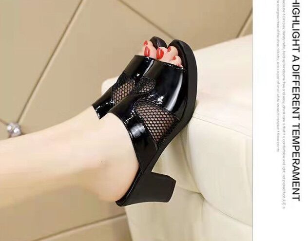 Dép cao gót phối lưới 7p gpshop &₫₫