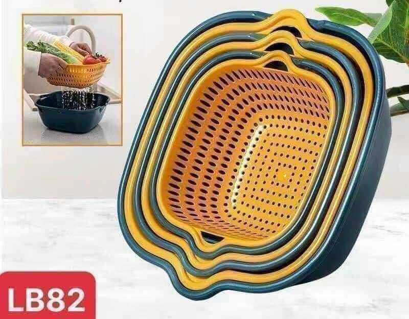 Bộ rổ chậu đa năng. Rổ chậu nhựa cao cấp 6 món