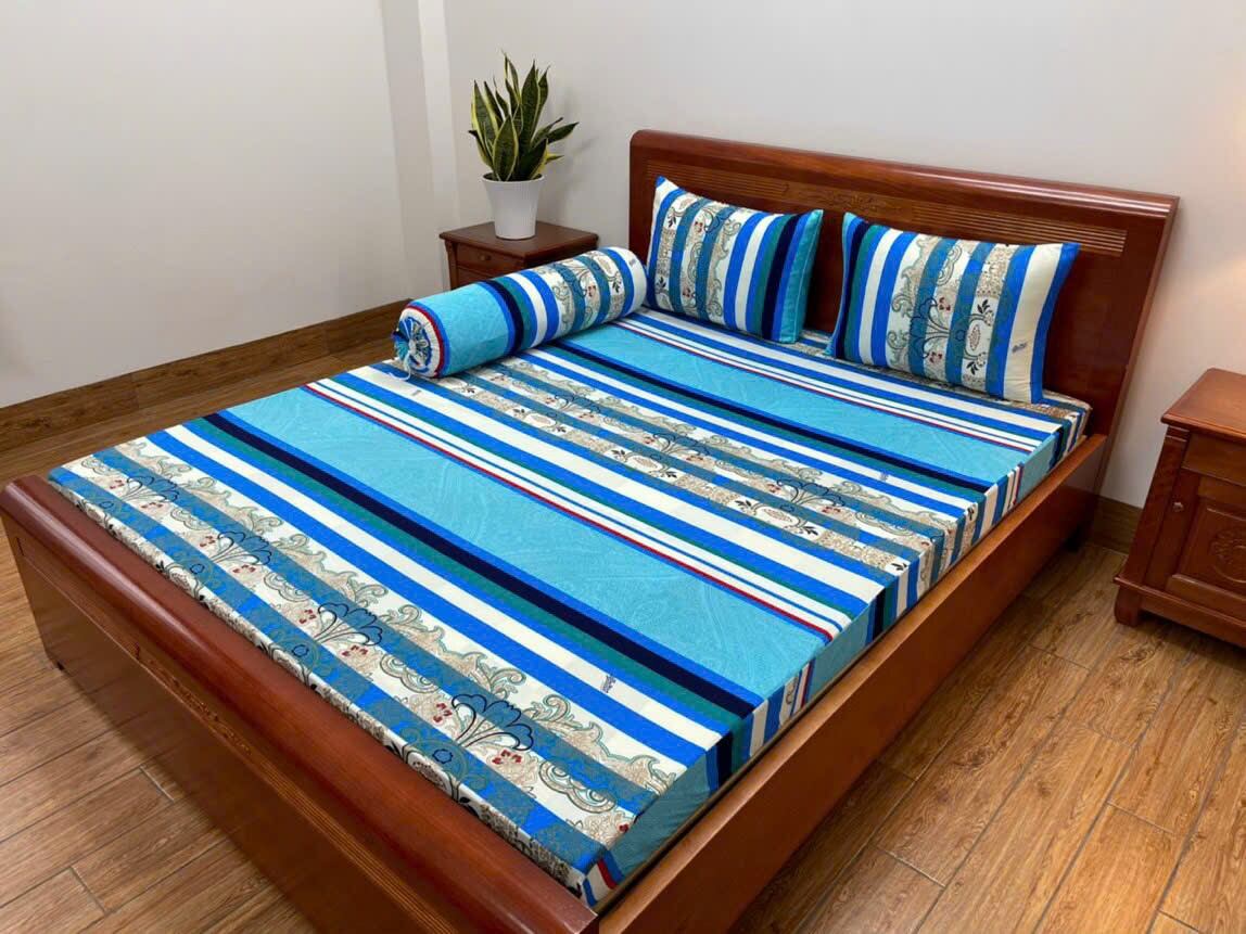 Bộ drap thun lạnh Hàn Quốc cao cấp 4 món. Đủ kích thước. nệm cao 5 _ 15cm
