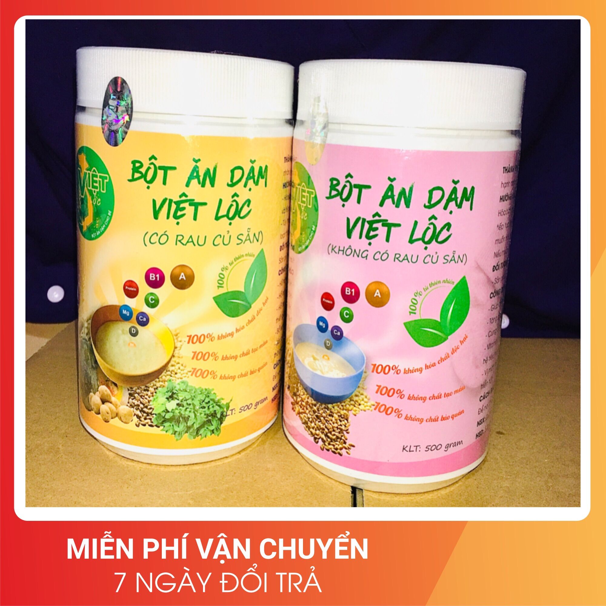 Bột ăn dặm việt lộc hộp 500g ❤️ 2 loại ❤️
