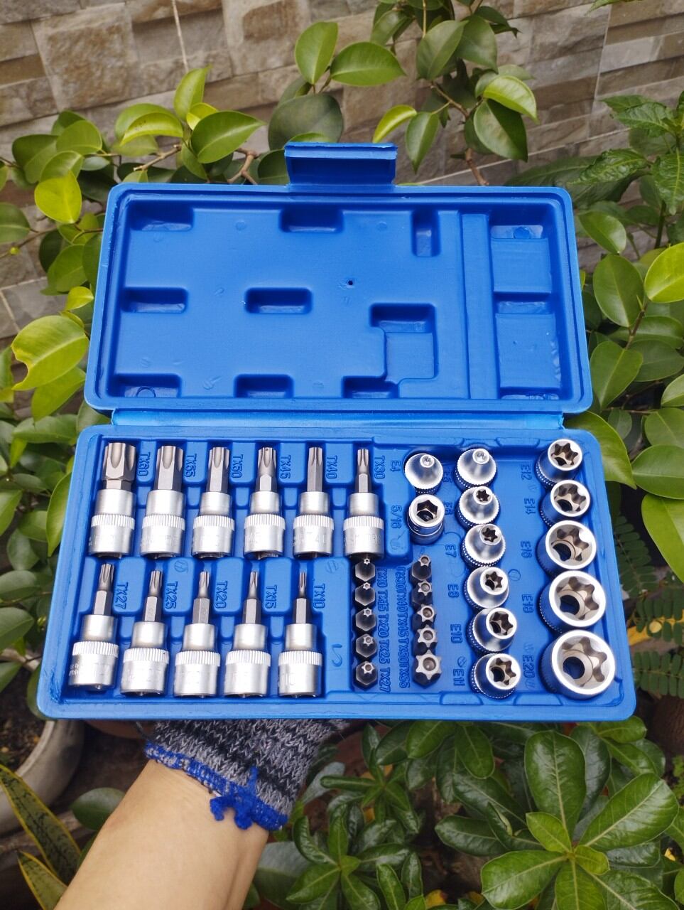 Bộ tuýp E và lục giác hoa thị 34 chi tiết 3/8