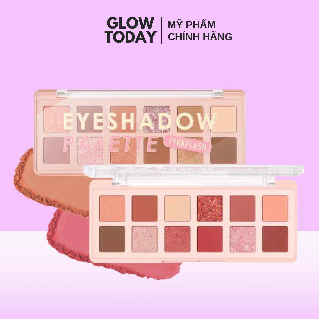 Bảng phấn mắt pinkflash pinkdessert độ lên màu cao nhũ ánh kim lâu trôi trang điểm đa năng 100g - pf-e15
