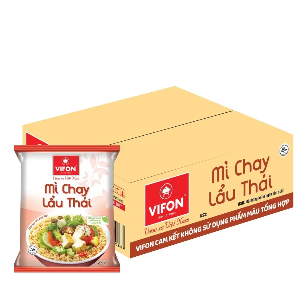 Thùng 30 gói mì Chay Lẩu Thái Vifon 65g