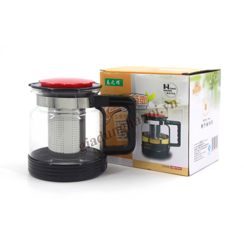 Ấm pha trà và cà phê có đầu lọc inox 8160