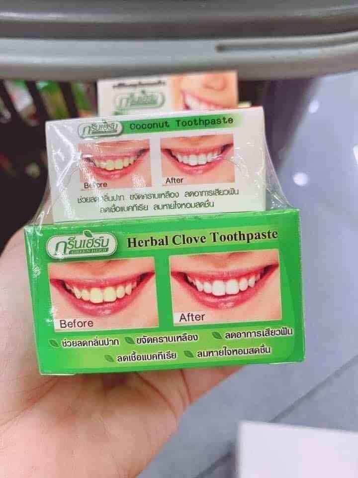 Kem tẩy trắng răng thái lan green herb - mua 1 tặng 1