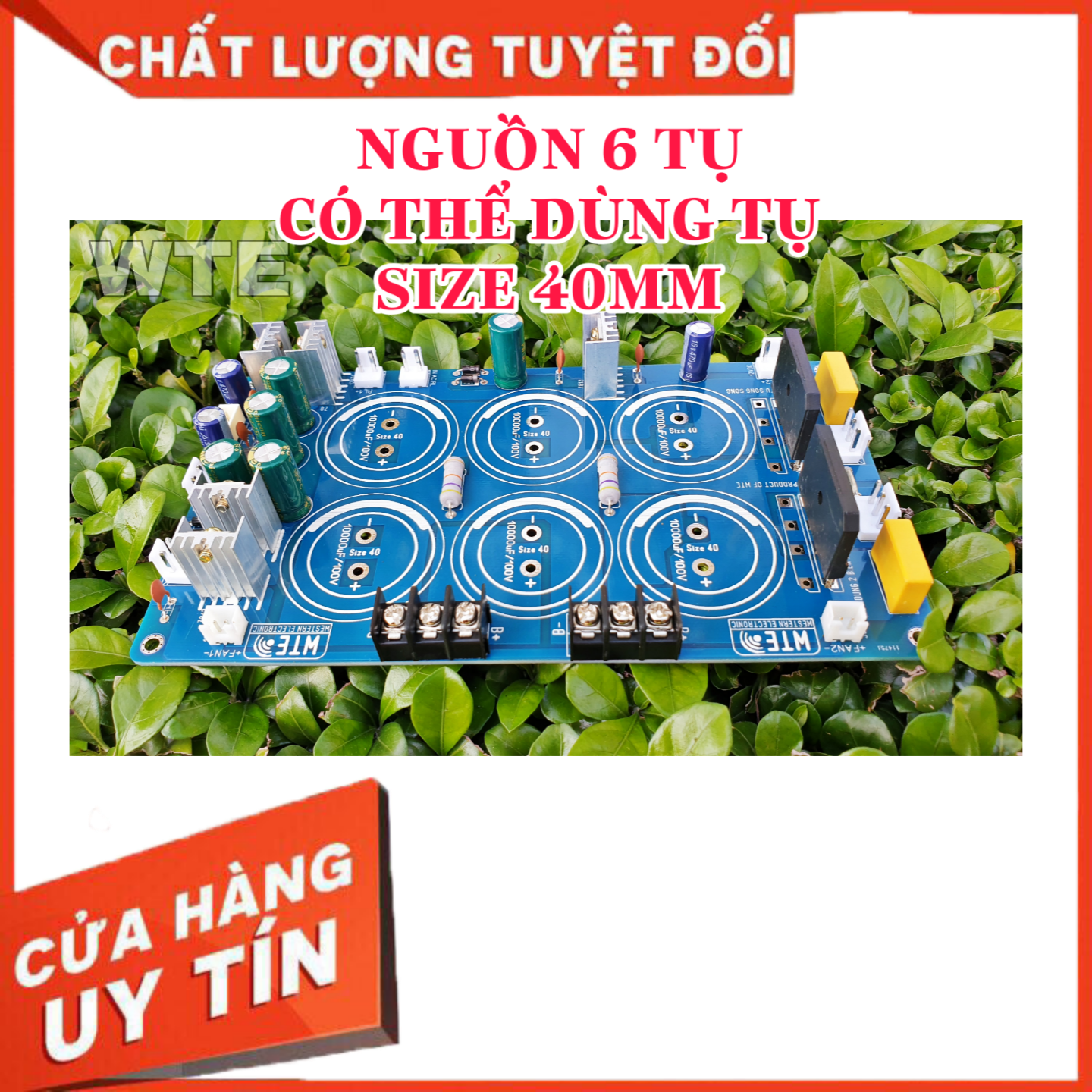 Mạch nguồn 6 tụ dùng chung với bo công suất có sẵn bảo vệ loa