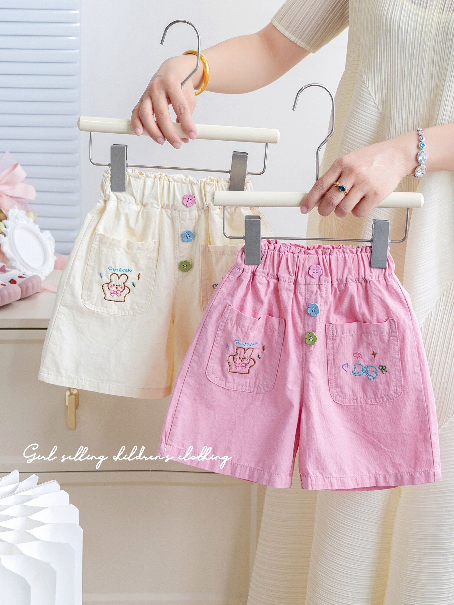 Bé Gái Mùa Hè Thoải Mái Cotton, Vải Bông Quần Short, Quần Đùi Trẻ Em Hoạt Hình In Giữa Eo Co Giãn Dây Thắt Lưng Ngoài Trời Thời Trang, Sành Điệu Đa Năng Quần Short, Quần Đùi