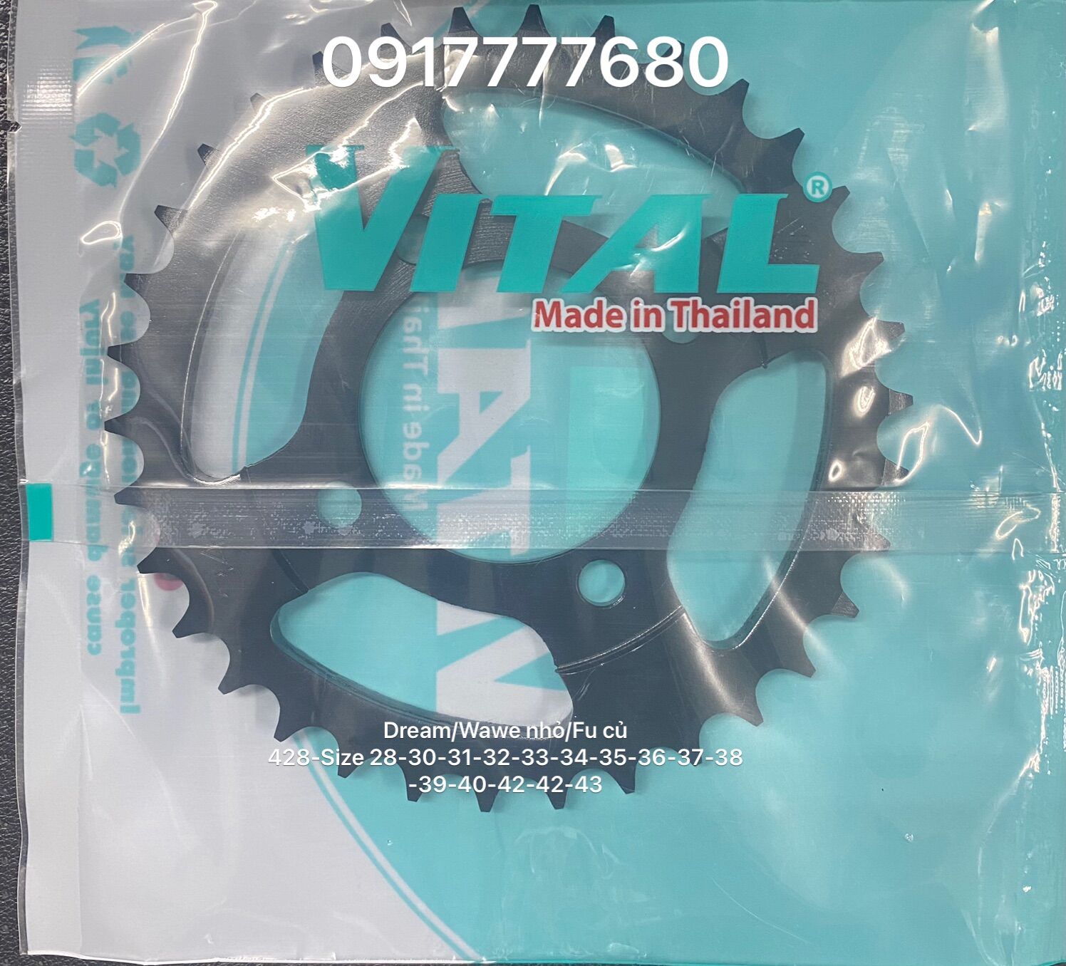 Dĩa tải dream /wave nhỏ size : 28/30/31/32/33/34/36/37/38/39 đến 45 chính hãng vital thái lan