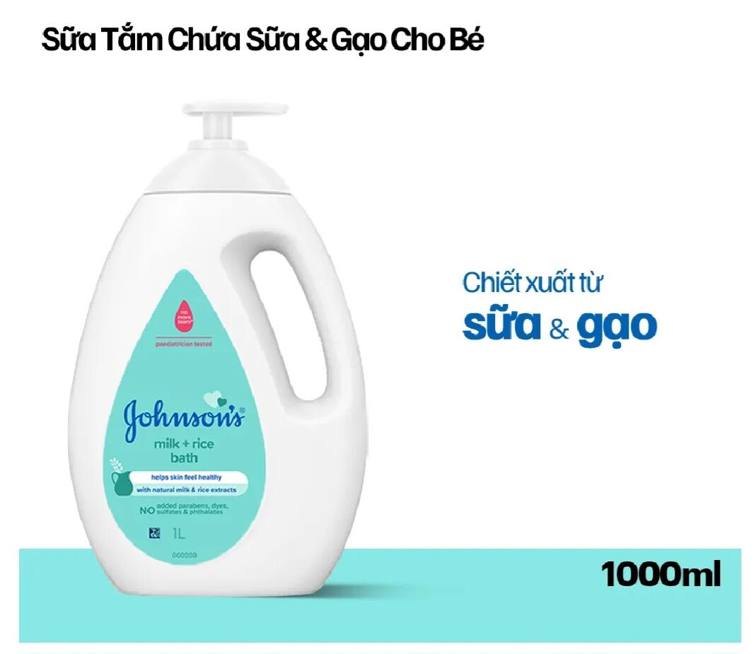 Sữa tắm Johnson chứa sữa và gạo/Yến mạch 1000ml date 2028