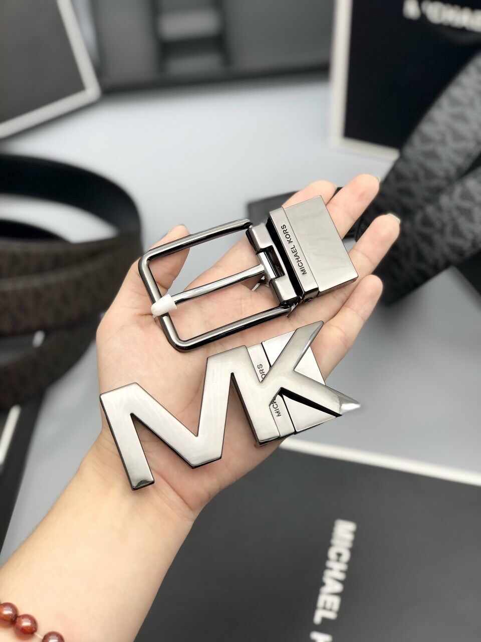THẮT LƯNG NAM MK DA CANVAS DA THẬT CÓ 2 MẶT KHÓA THAY FULLBOX
