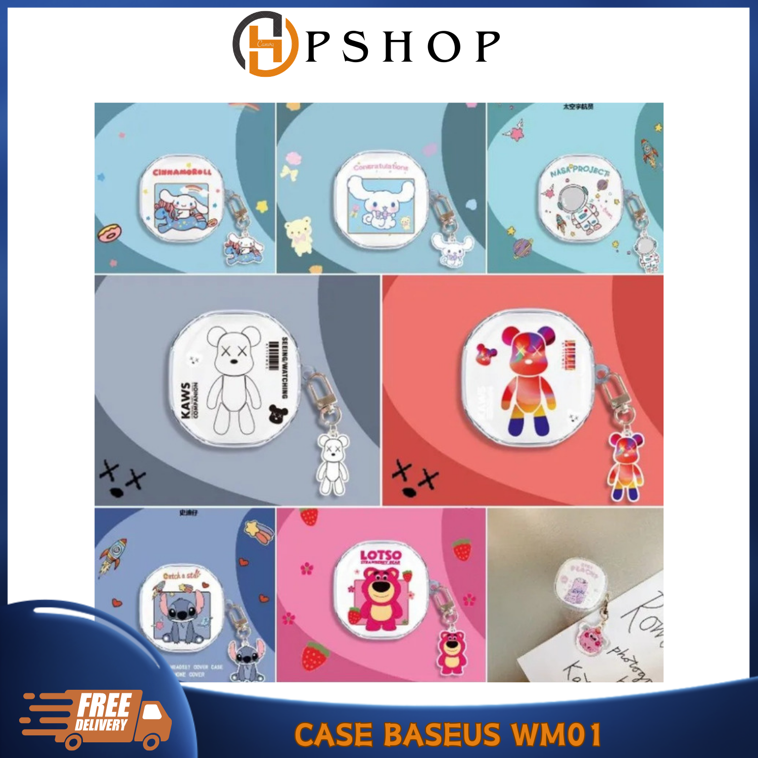 Vỏ bảo vệ tai nghe bluetooth baseus wm01