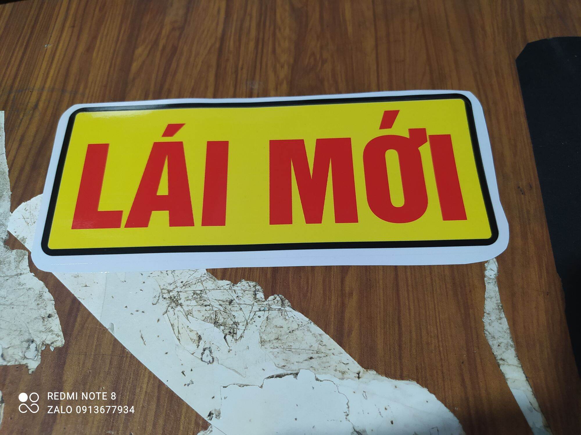 Tem chữ LÁI MỚI decal dán xe ( sl: 1 tem)