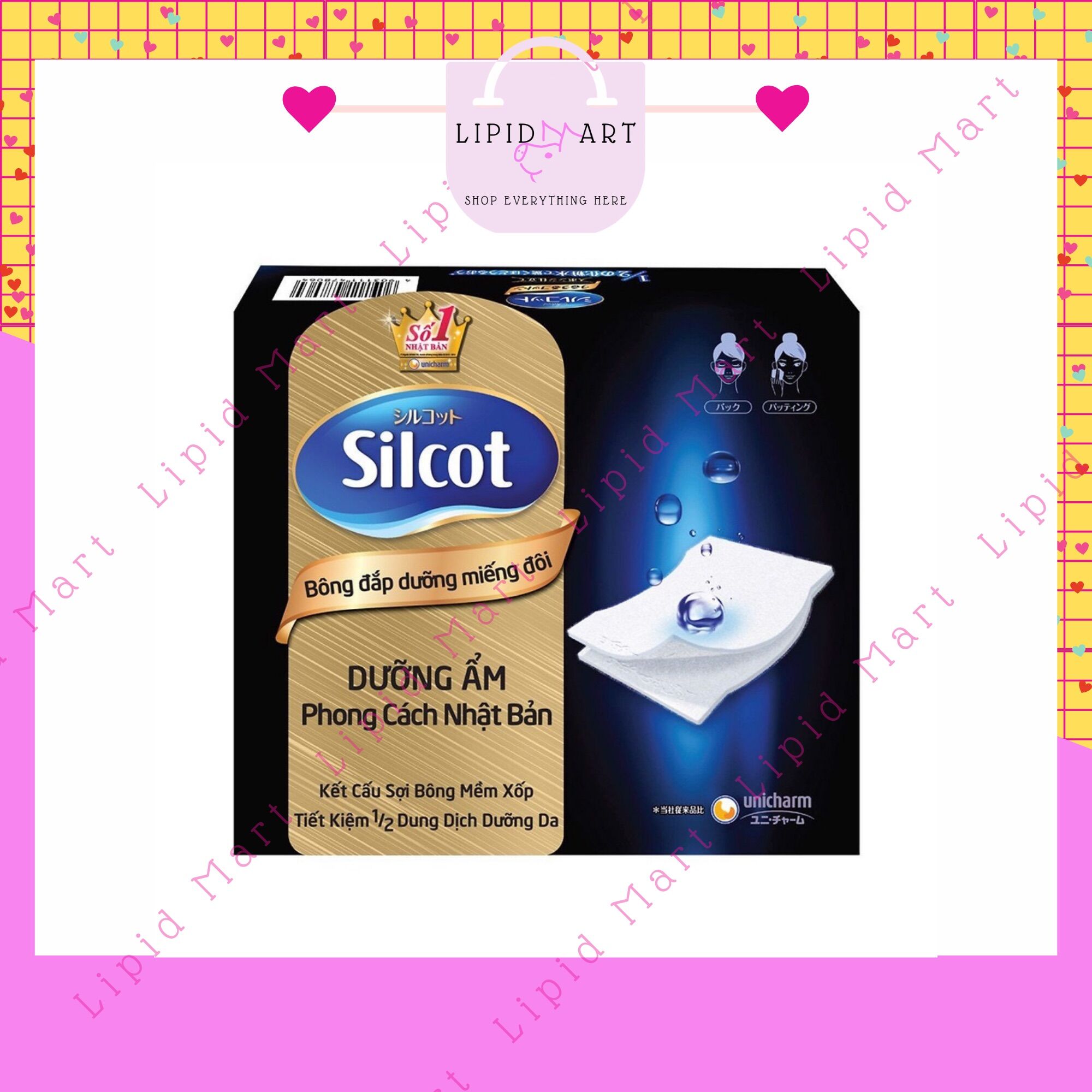 Bông tẩy trang/ đắp dưỡng miếng đôi Silcot Nhật Bản
