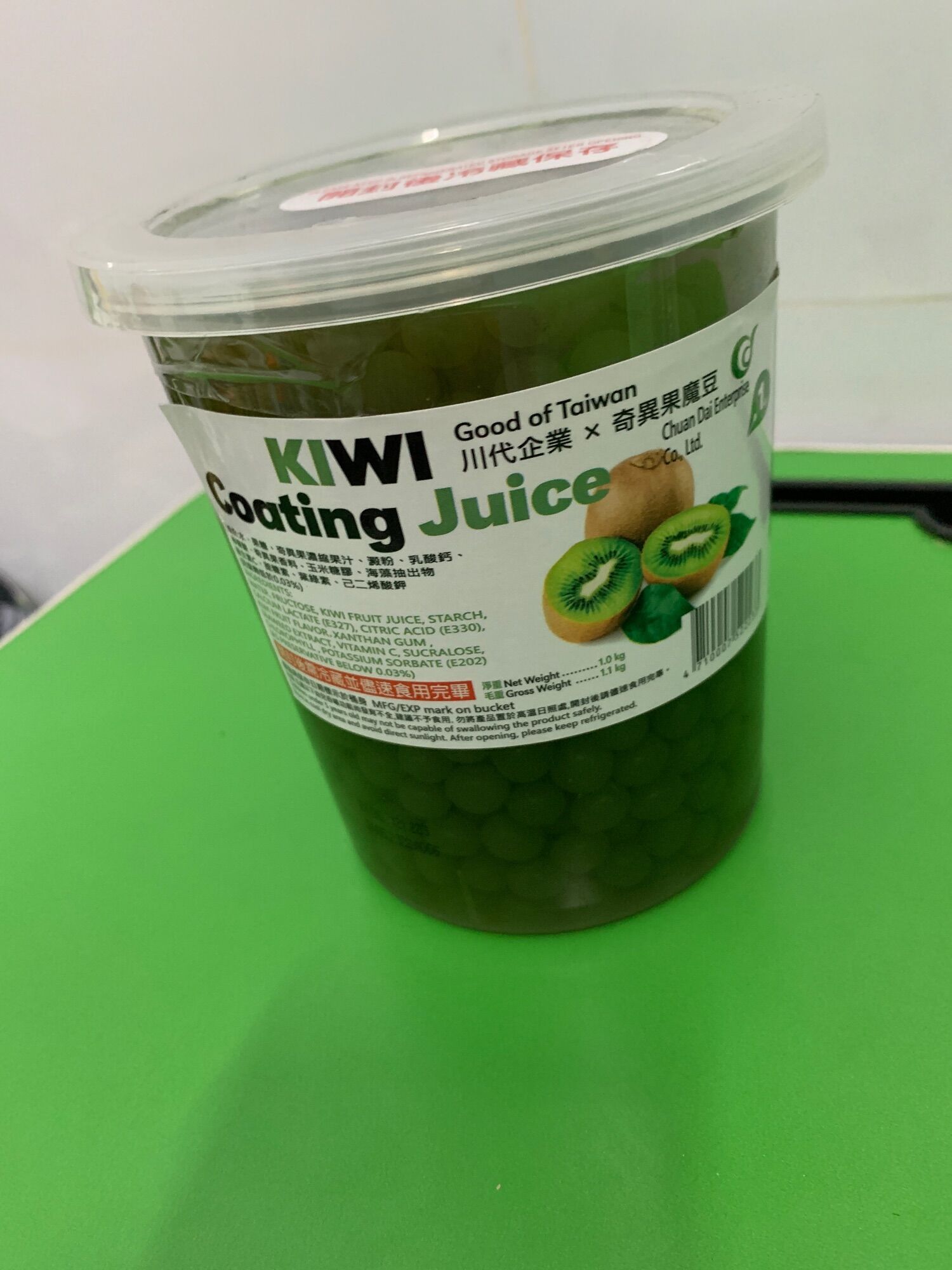 Hạt thủy tinh dạng viên hương kiwi 1kg CHUANDAI