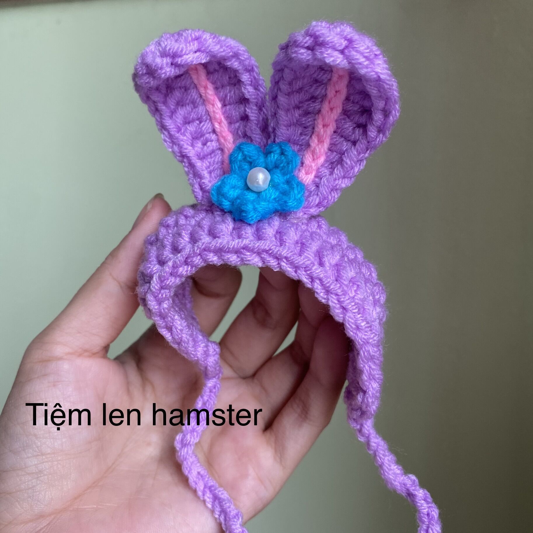 Nón mũ thỏ tím cho guinea pig, bọ ú, mèo con