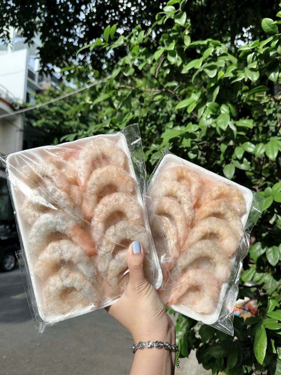 Nõn tôm thẻ size size 40-60,khay 500g