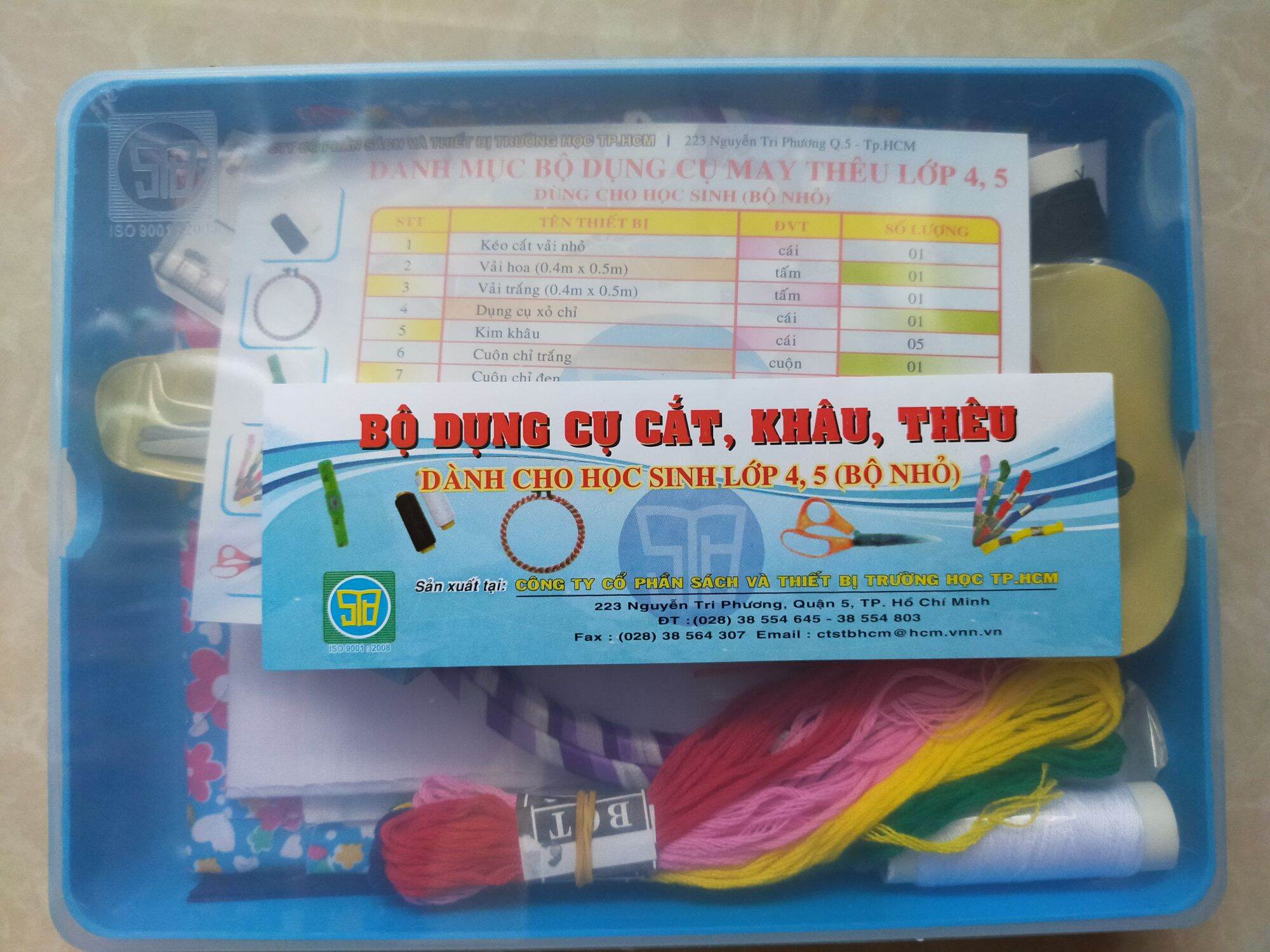 Bộ dụng cụ cắt khâu thêu lớp 4, 5