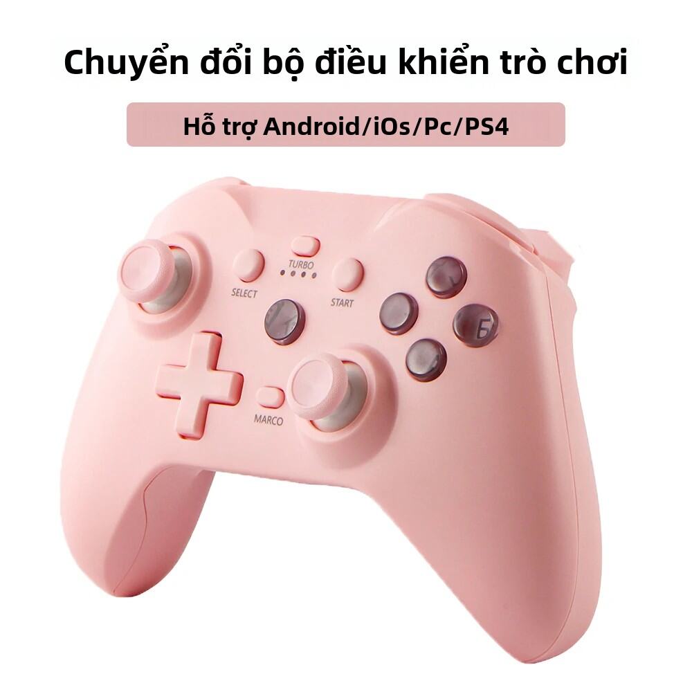 Bộ Điều Khiển Tay Cầm Chơi Game Không Dây Có Rung Động Cơ Kép Tương Thích Với Android/iOS/PC/PS4 - Kết Nối USB Bluetooth