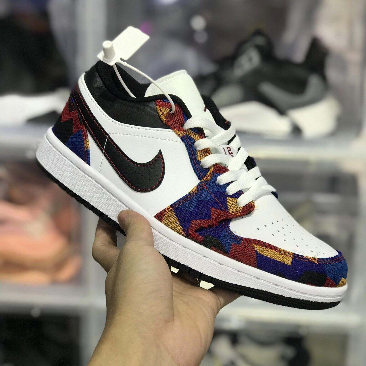 Giày Jordan thổ cẩm cổ thấp nam nữ- meoraudinh