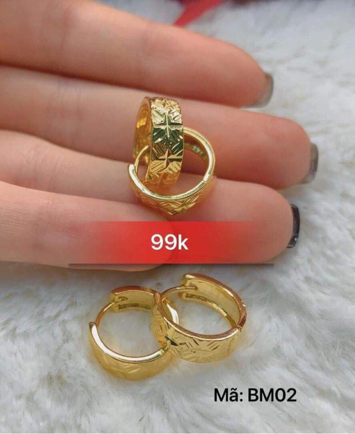  Bông tai nữ mạ vàng kiểu mo dành cho các mẹ các bà kiểu dáng đơn giản dễ đeo cực ôm tai 