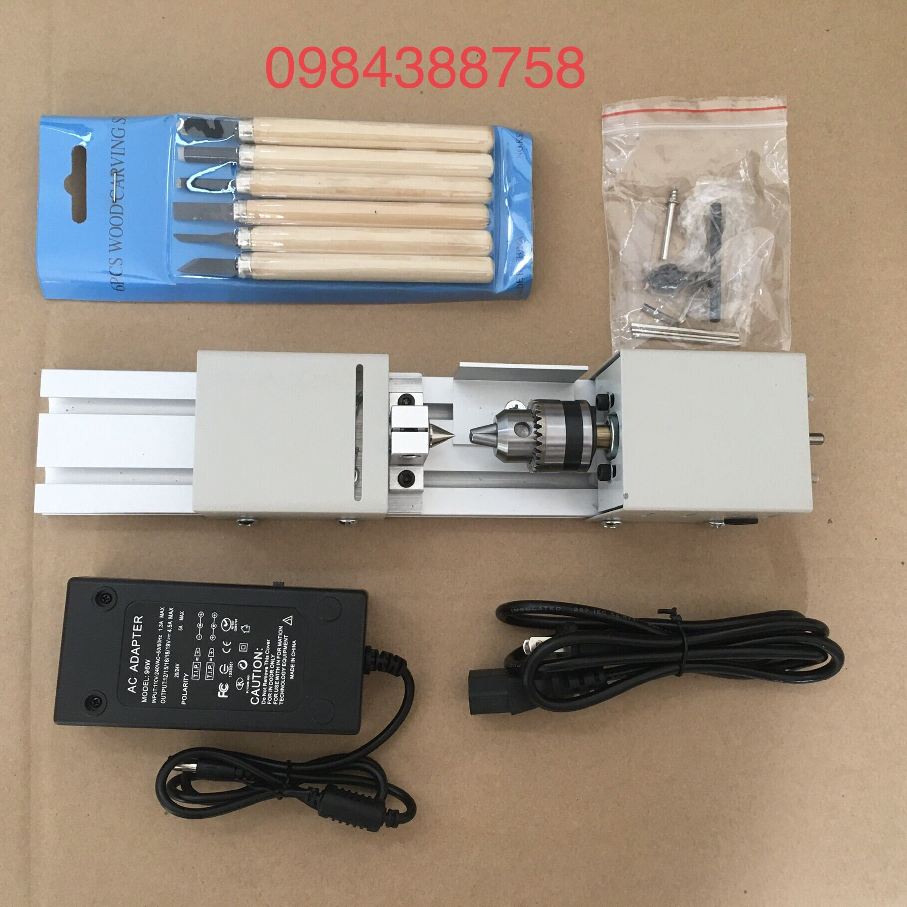 Máy tiện đánh bóng hạt gỗ mini