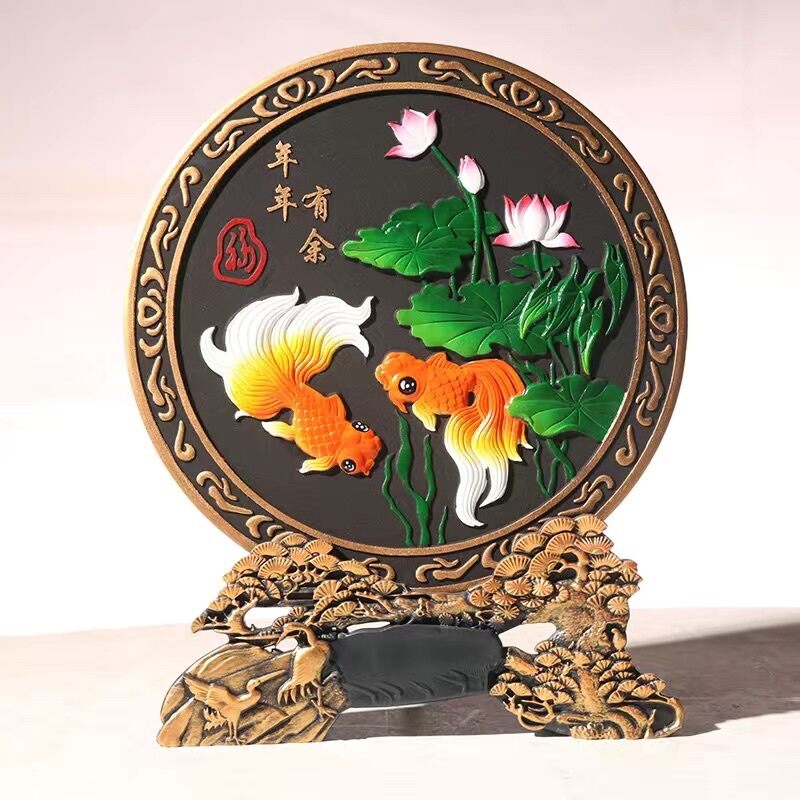 Đĩa tranh phong thủy trang trí phòng khách
