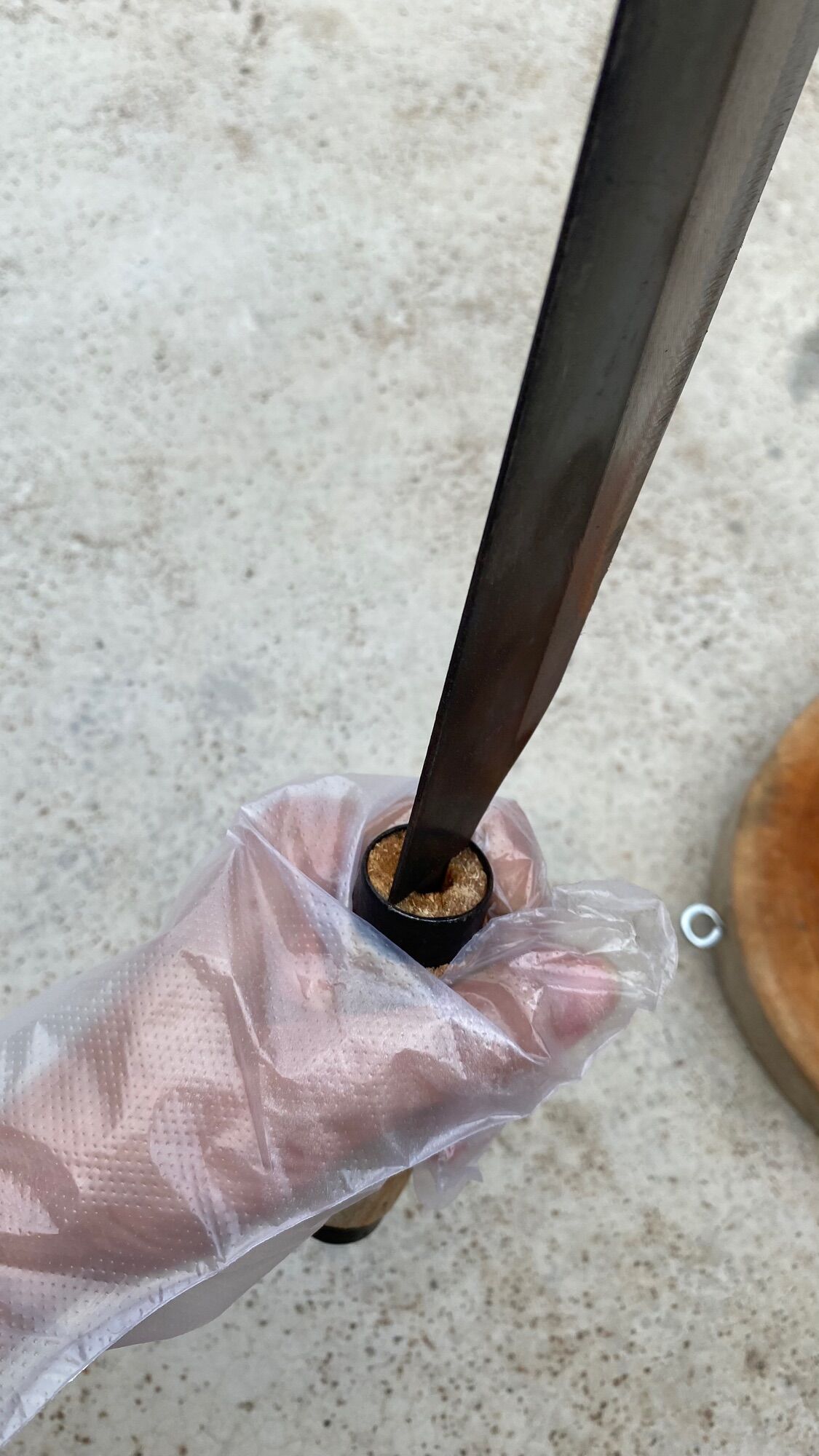 2 Dao thái thịt cán gỗ thép nhíp xe,sắc-bền