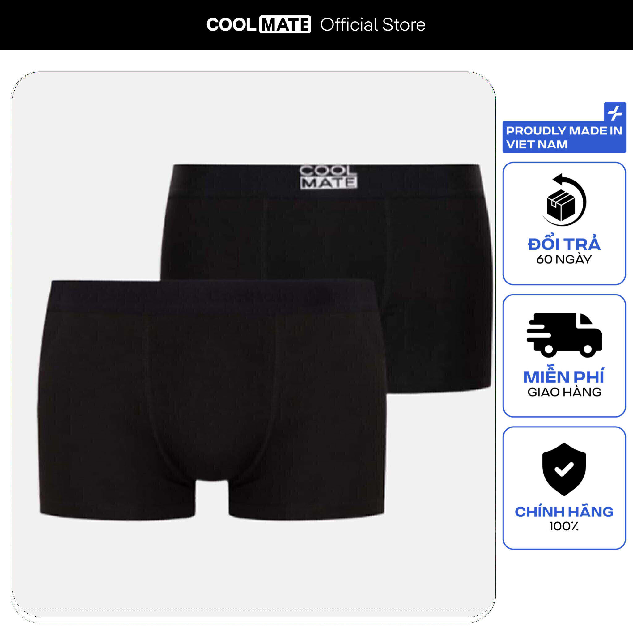 Combo 2 quần lót nam Trunk chất liệu Cotton và Bamboo kháng khuẩn Coolmate