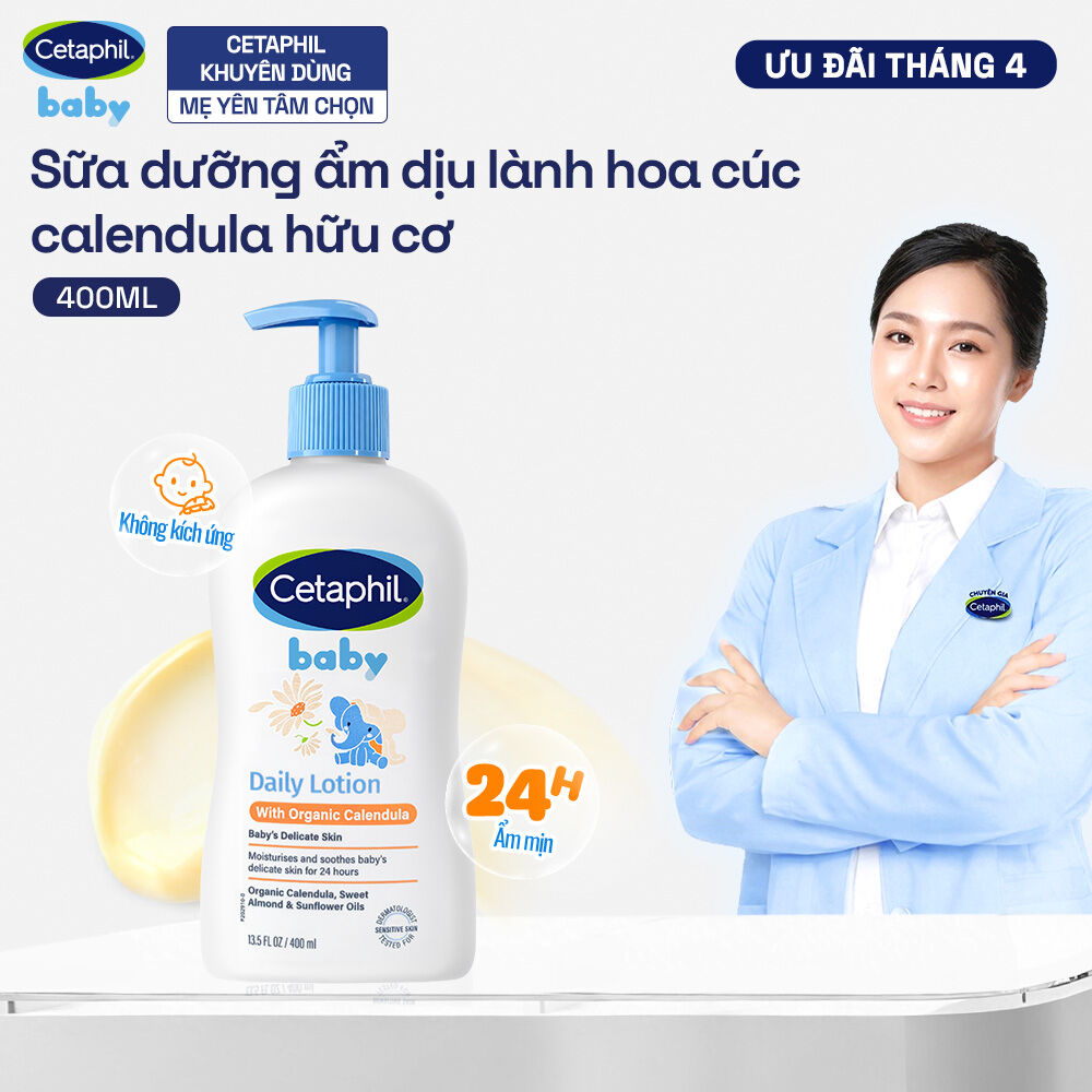 Sữa dưỡng ẩm dịu lành cho bé CETAPHIL BABY LOTION WITH ORGANIC CALENDULA 400ML