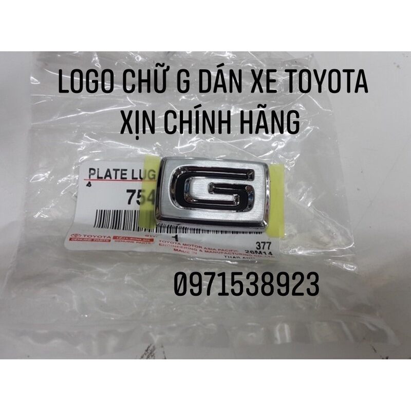 Logo chữ g dán xe toyota vios corolla altis camry xịn chính hãng 75444-02131