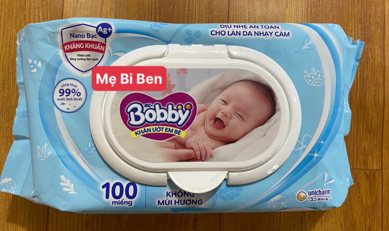 [Chính Hãng] Khăn Ướt Bobby Không Mùi/Có Mùi 80/100 Miếng