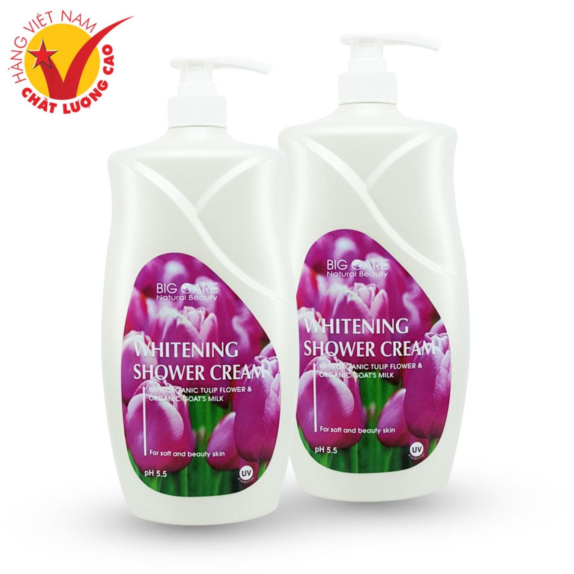 Combo 2 chai sữa tắm dê hoa Tulip 1200ml Cực thơm chai cực lớn