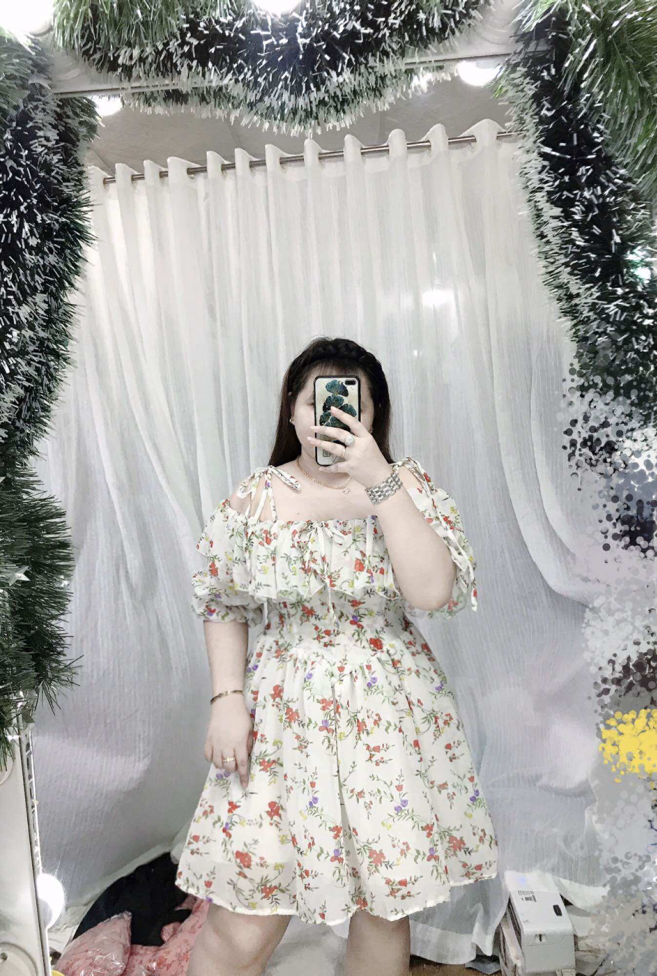 [Bigsize 60-85kg] Đầm trễ vai bèo phom ngắn