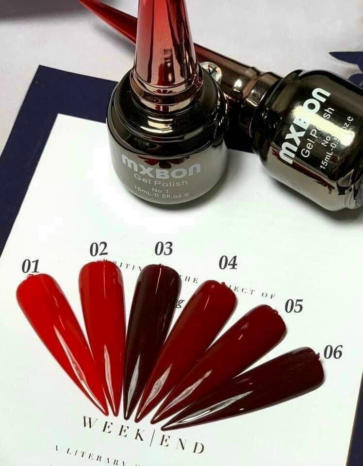 Set sơn gel đỏ mxbon